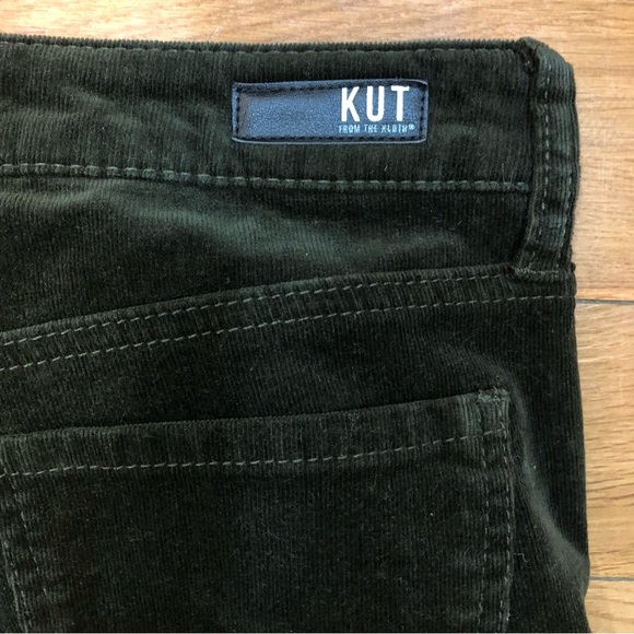 KUT Diana Skinny Dark Green Corduroy Pants Size 2 - Picture 4 of 9